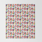 Gay pride rainbow gender flags beard men Throw Blanket Gallery Image 2