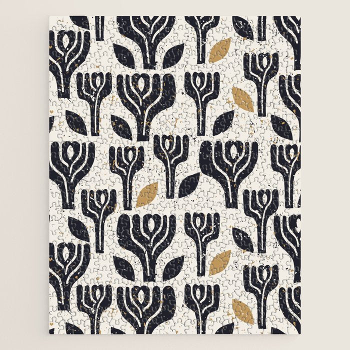 Scandinavian trees vintage structur Jigsaw Puzzle Gallery Image 1