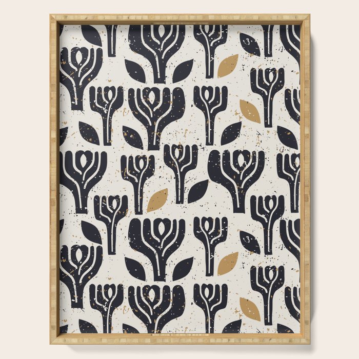 Scandinavian trees vintage structur Serving Tray Gallery Image 1