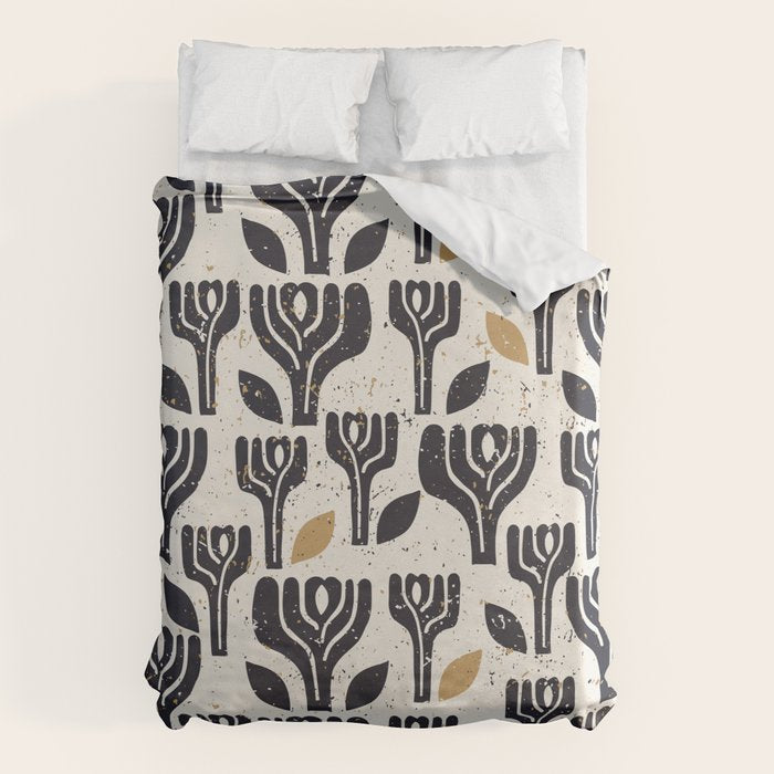 Scandinavian trees vintage structur Duvet Cover Gallery Image 1