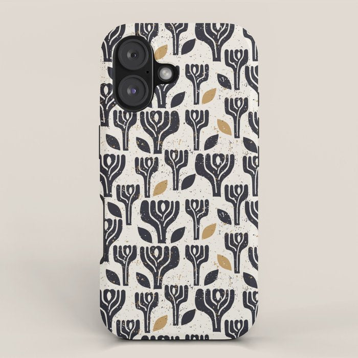 Scandinavian trees vintage structur iPhone Case Gallery Image 1