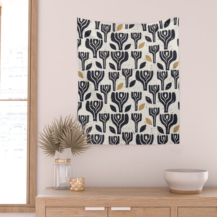 Scandinavian trees vintage structur Wall Tapestry Gallery Image 2