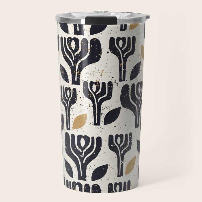 Scandinavian trees vintage structur Travel Mug Gallery Image 1