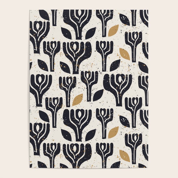 Scandinavian trees vintage structur Poster Gallery Image 4