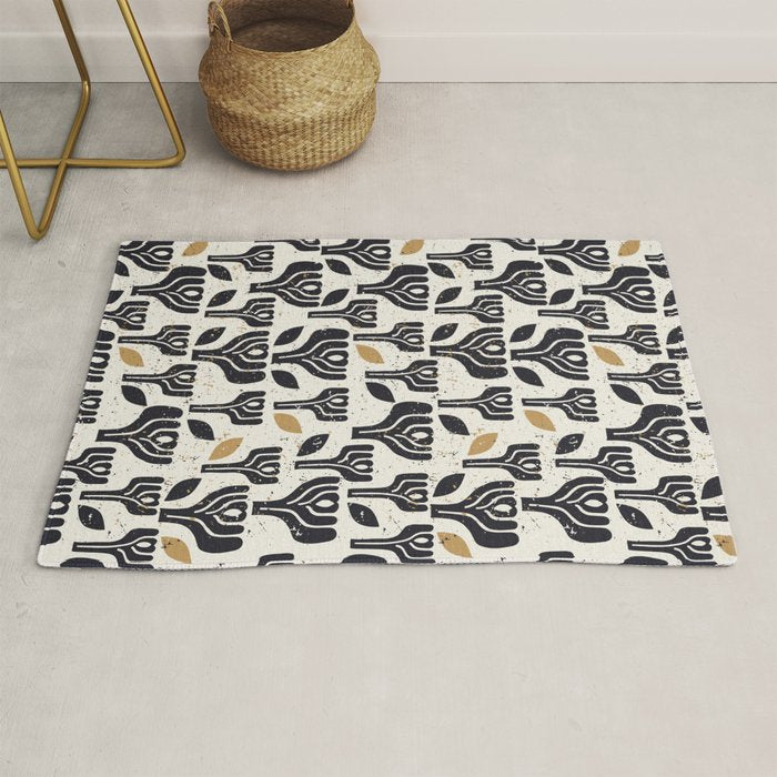 Scandinavian trees vintage structur Rug Gallery Image 1