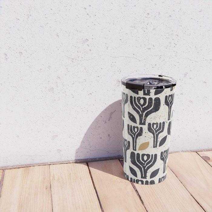 Scandinavian trees vintage structur Travel Mug Gallery Image 4