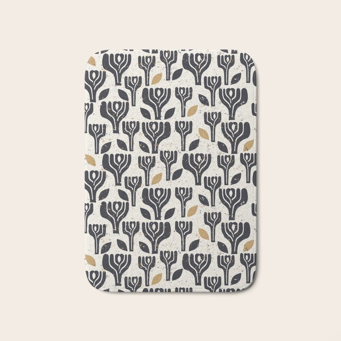 Scandinavian trees vintage structur Bath Mat Gallery Image 1