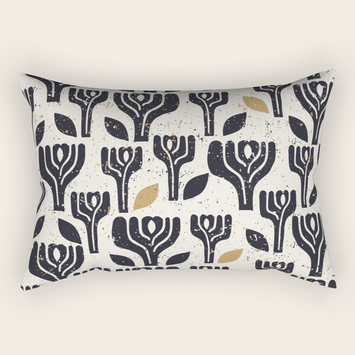 Scandinavian trees vintage structur Rectangular Pillow Gallery Image 2