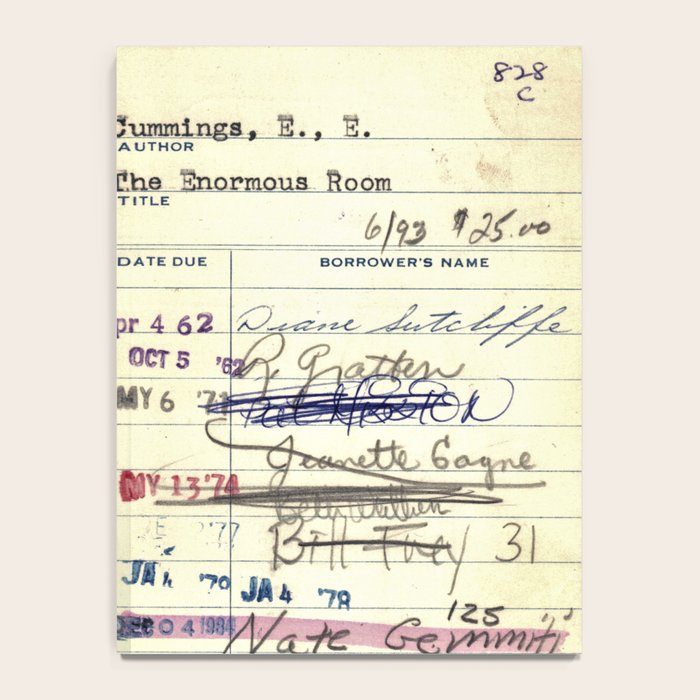 Library Card 828 The Enormous Room Notebook Gallery Image 4