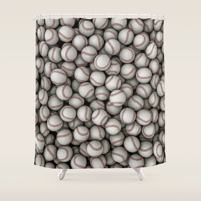 Baseballs Shower Curtain Gallery Image 1
