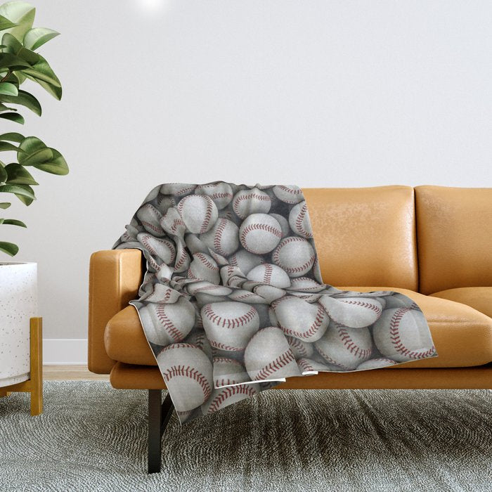 Baseballs Throw Blanket Gallery Image 1