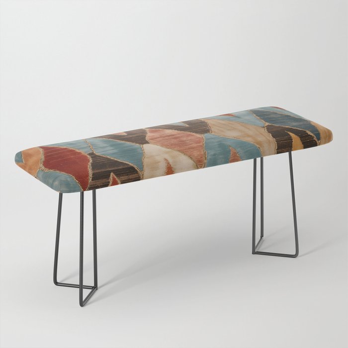Rustic Shabby Moroccan Weave Bench Gallery Image 1