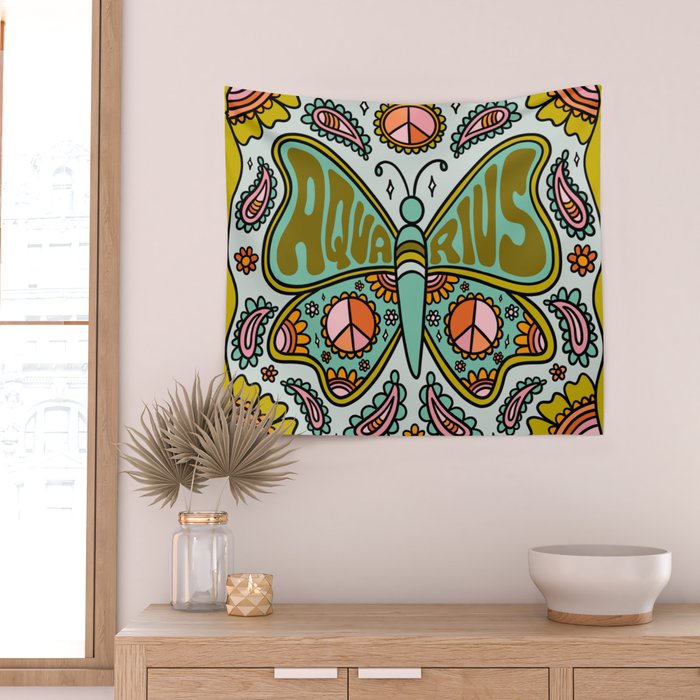 Aquarius Butterfly Wall Tapestry Gallery Image 2