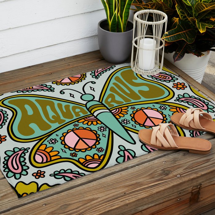 Aquarius Butterfly Outdoor Rug Gallery Image 2