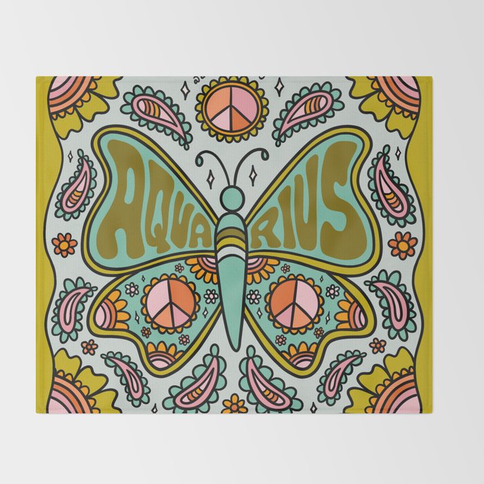 Aquarius Butterfly Throw Blanket Gallery Image 2