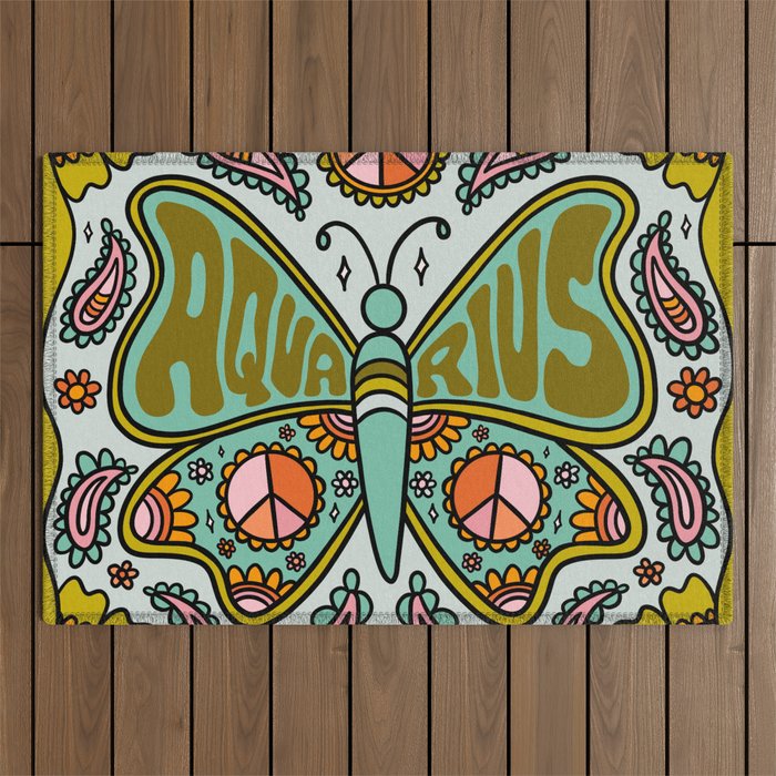 Aquarius Butterfly Outdoor Rug Gallery Image 1