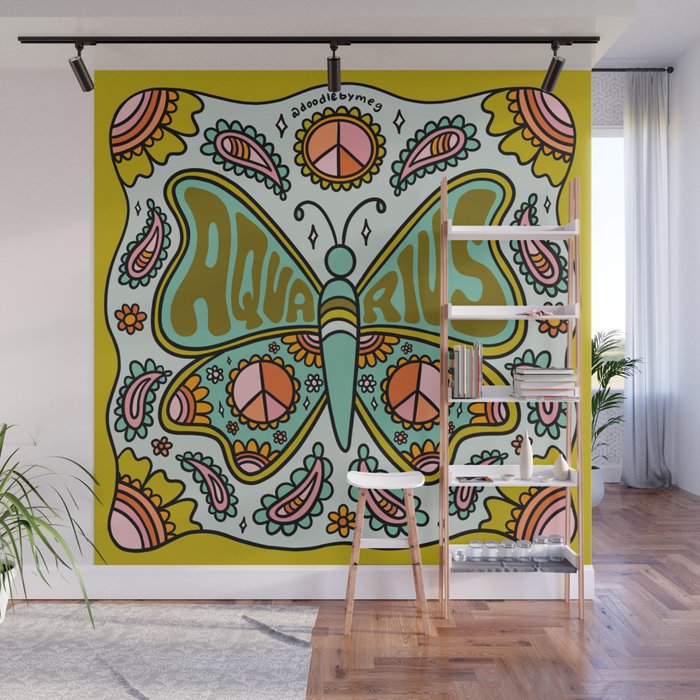 Aquarius Butterfly Wall Mural Gallery Image 1