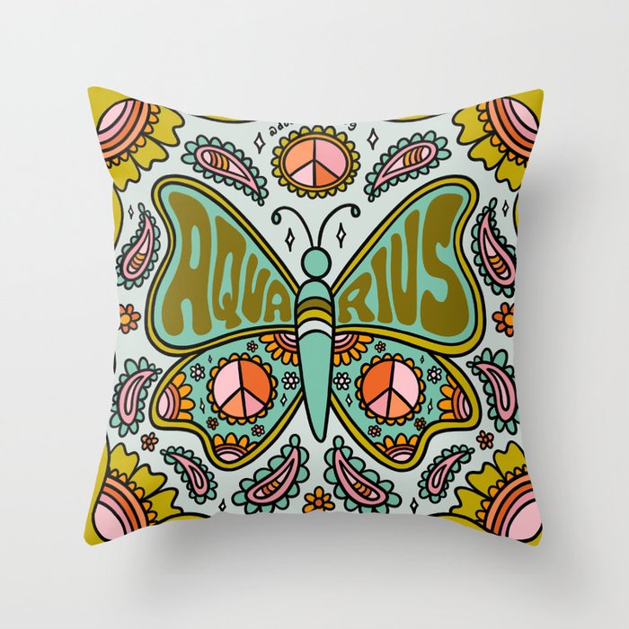 Aquarius Butterfly Throw Pillow Gallery Image 6