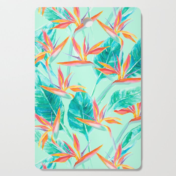 Birds Of Paradise Mint Cutting Board Gallery Image 1