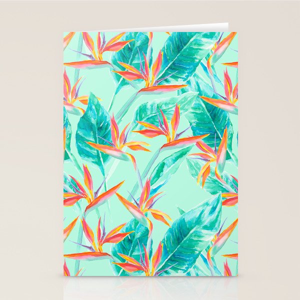 Birds Of Paradise Mint Stationery Card Gallery Image 1