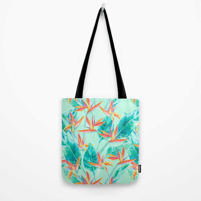 Birds Of Paradise Mint Tote Bag Gallery Image 2