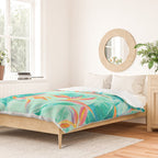 Birds Of Paradise Mint Duvet Cover Gallery Image 2