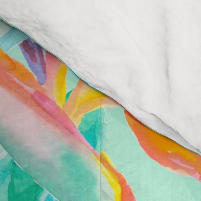 Birds Of Paradise Mint Comforter Gallery Image 4