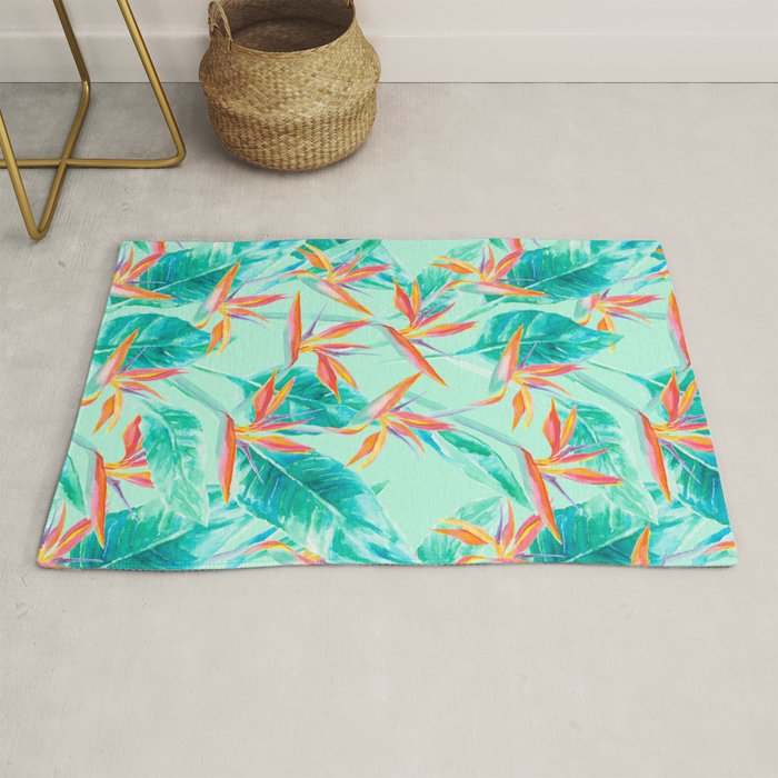 Birds Of Paradise Mint Rug Gallery Image 1