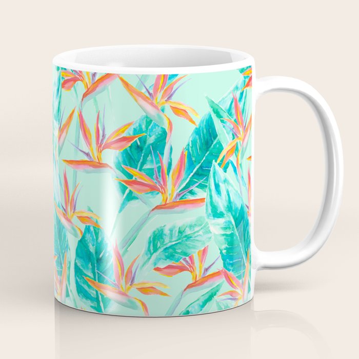 Birds Of Paradise Mint Coffee Mug Gallery Image 1