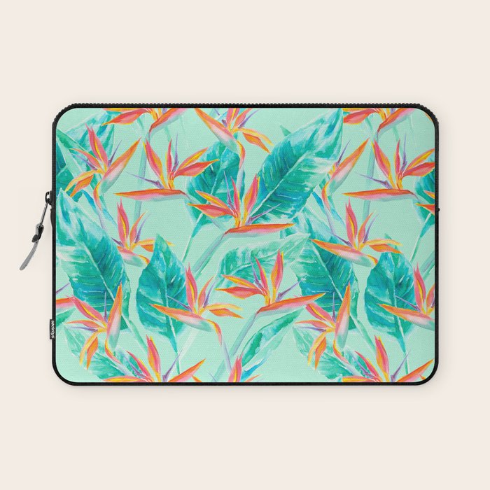 Birds Of Paradise Mint Laptop Sleeve Gallery Image 1