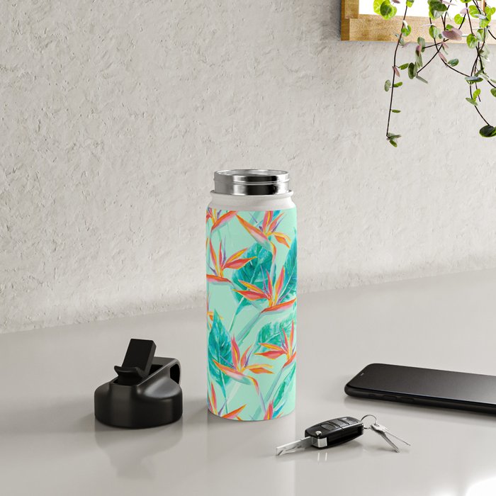 Birds Of Paradise Mint Water Bottle Gallery Image 4