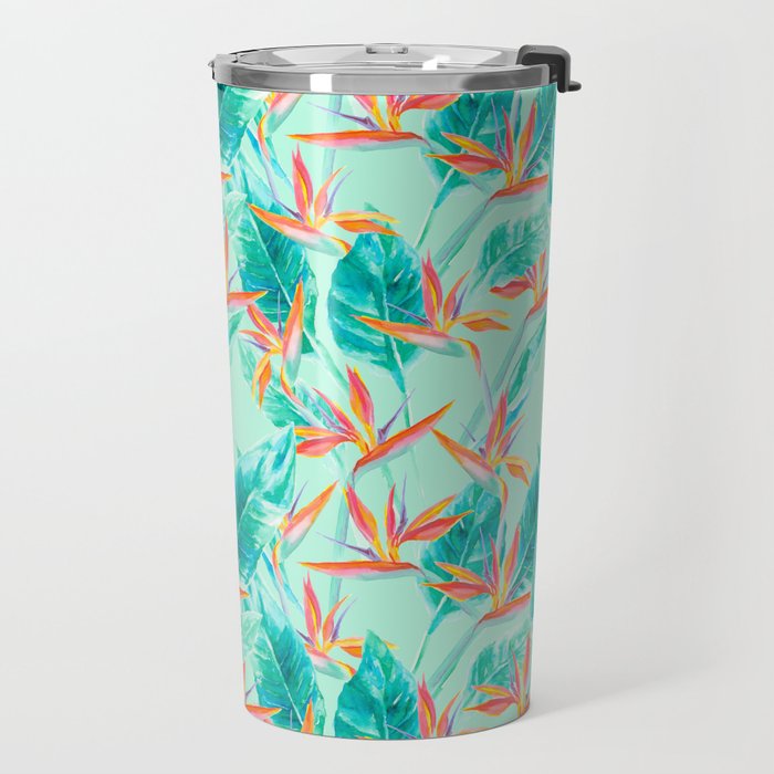 Birds Of Paradise Mint Travel Mug Gallery Image 2