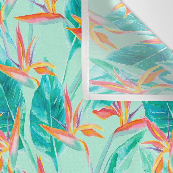 Birds Of Paradise Mint Wall Tapestry Gallery Image 3
