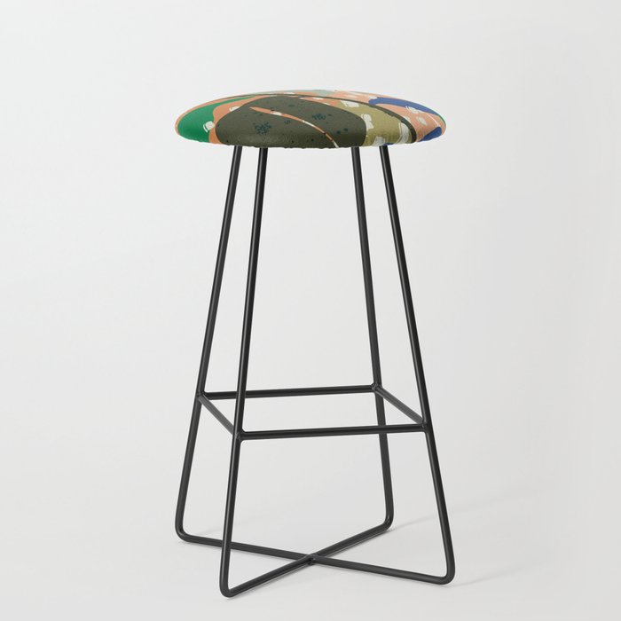 Abstract autumn branch close up  Stool Gallery Image 1