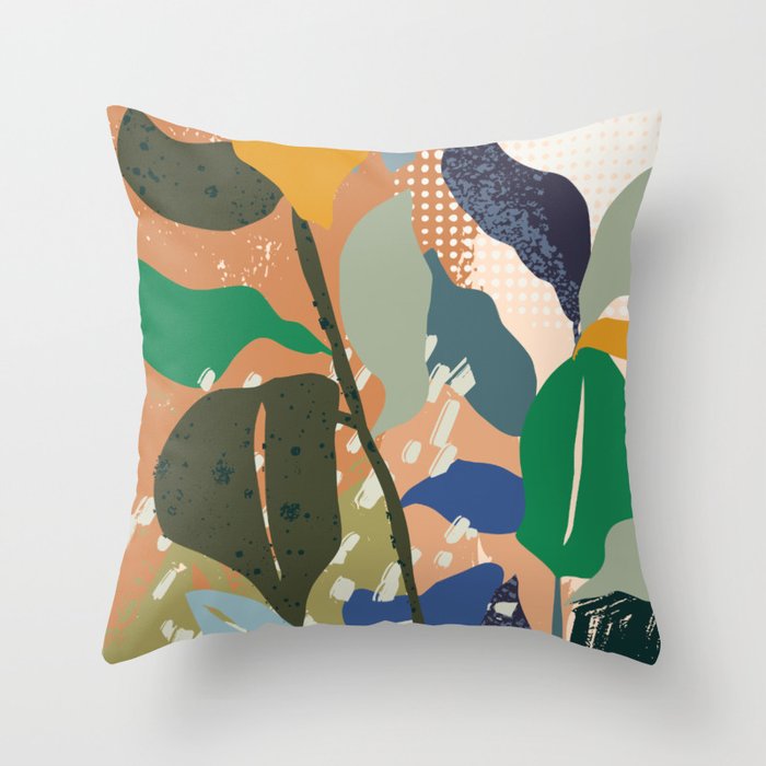Abstract autumn branch close up  Throw Pillow Gallery Image 1