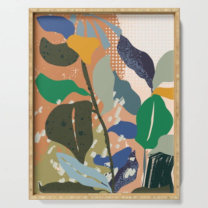 Abstract autumn branch close up  Serving Tray Gallery Image 1