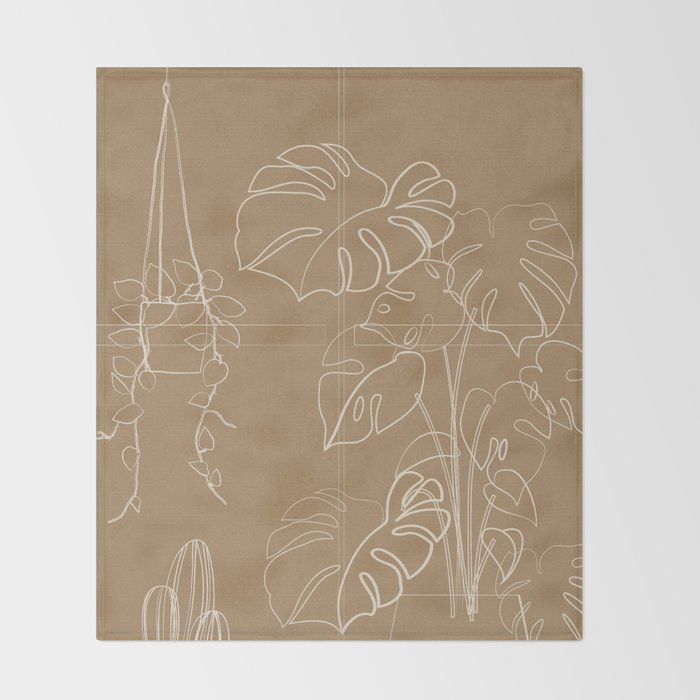 Minimal Window With Potted Plants 1 Throw Blanket Gallery Image 2