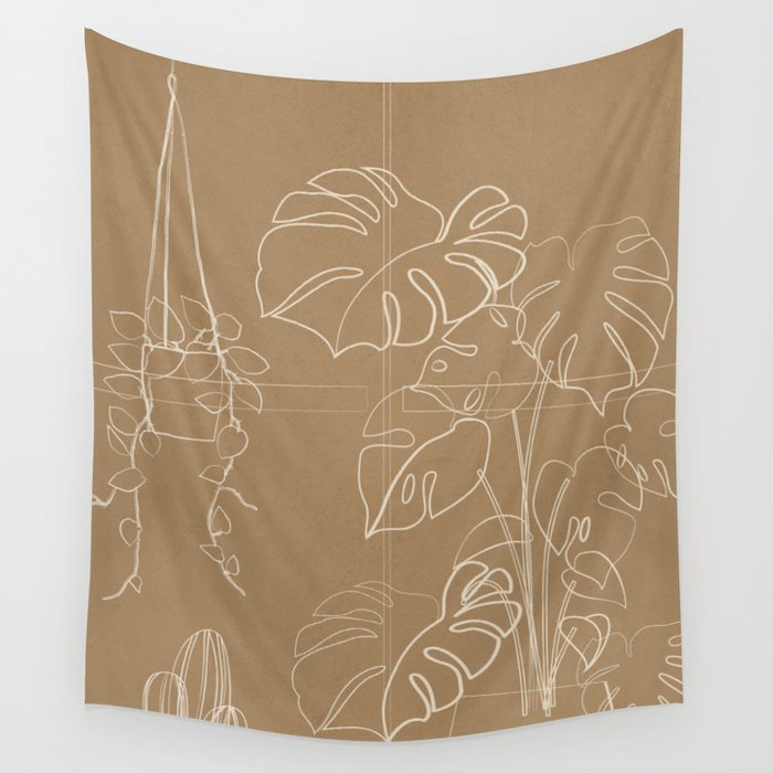 Minimal Window With Potted Plants 1 Wall Tapestry Gallery Image 4
