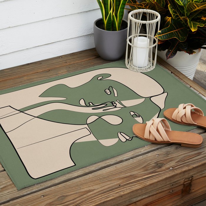 Abstract Faces 8 Outdoor Rug Gallery Image 2