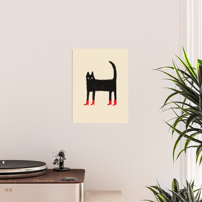 Black Cat in Red Boots Poster Gallery Image 2
