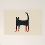 Black Cat in Red Boots Welcome Mat Gallery Image 1