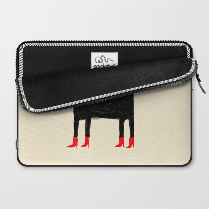 Black Cat in Red Boots Laptop Sleeve Gallery Image 2