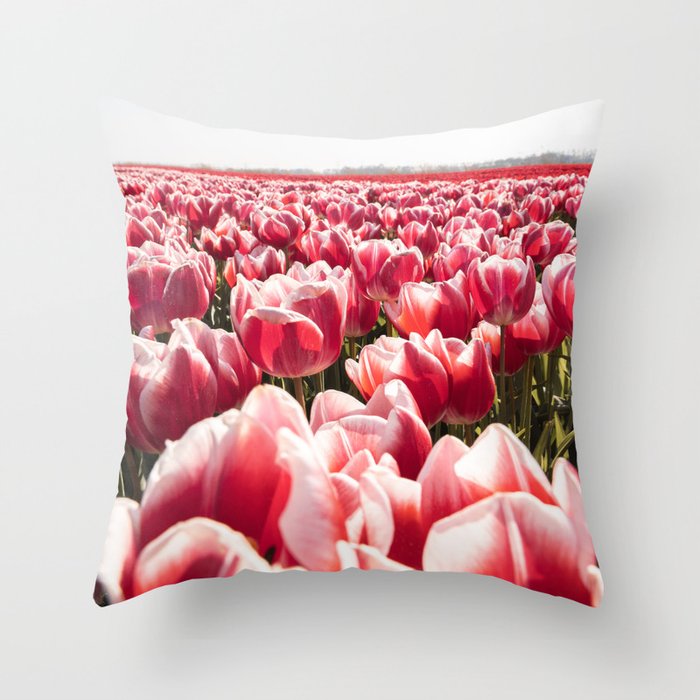 Tulip Field In Holland Floral Photo | Europe Travel Photography Red Flowers Spring Art Print Throw Pillow Gallery Image 6