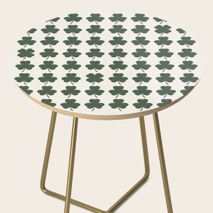 Clovers XXXVIII Dark Green Botanical Pattern Side Table Gallery Image 2