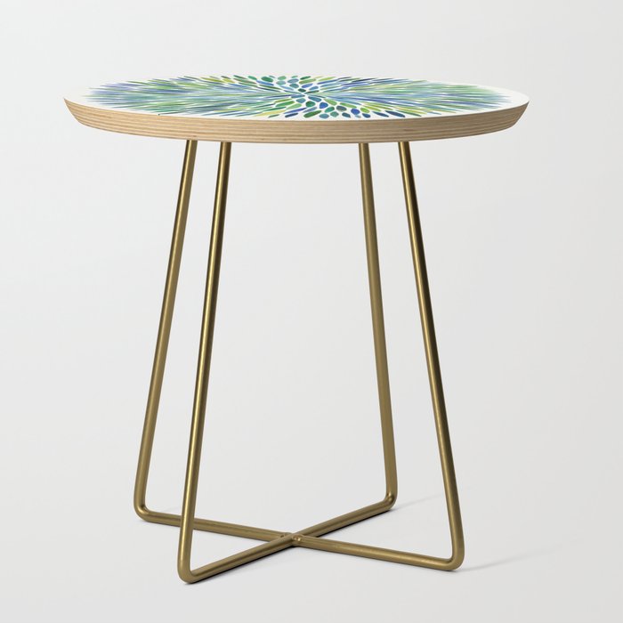 Watercolor Burst - Blue & Green Side Table Gallery Image 1