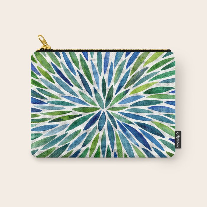 Watercolor Burst - Blue & Green Carry All Pouch Gallery Image 1