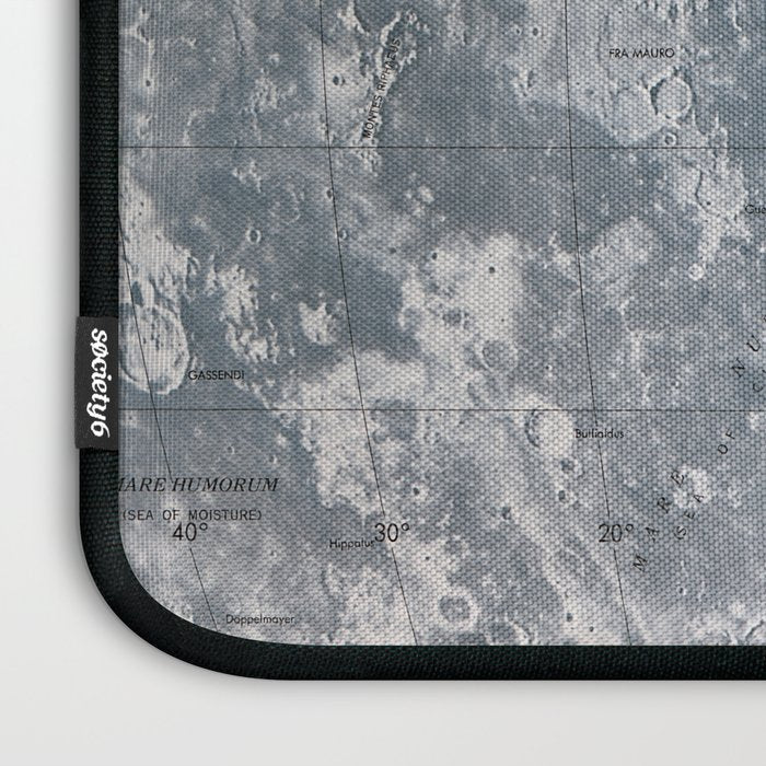 Vintage Lunar Moon Map, 1960s Laptop Sleeve Gallery Image 3