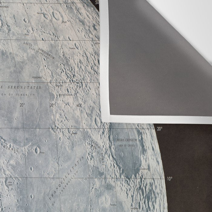 Vintage Lunar Moon Map, 1960s Wall Tapestry Gallery Image 3