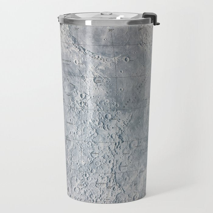 Vintage Lunar Moon Map, 1960s Travel Mug Gallery Image 2