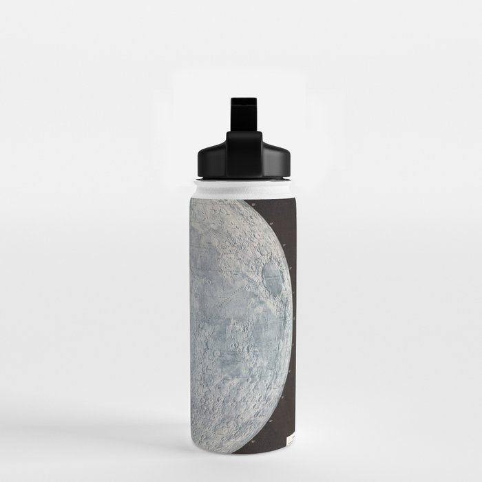 Vintage Lunar Moon Map, 1960s Water Bottle Gallery Image 2